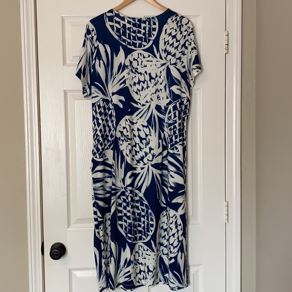 Eloquii Navy Pineapple Print Dress - Picture 4 of 4